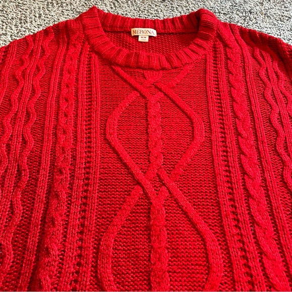 Red Cable Knit Sweater - Picture 5 of 5